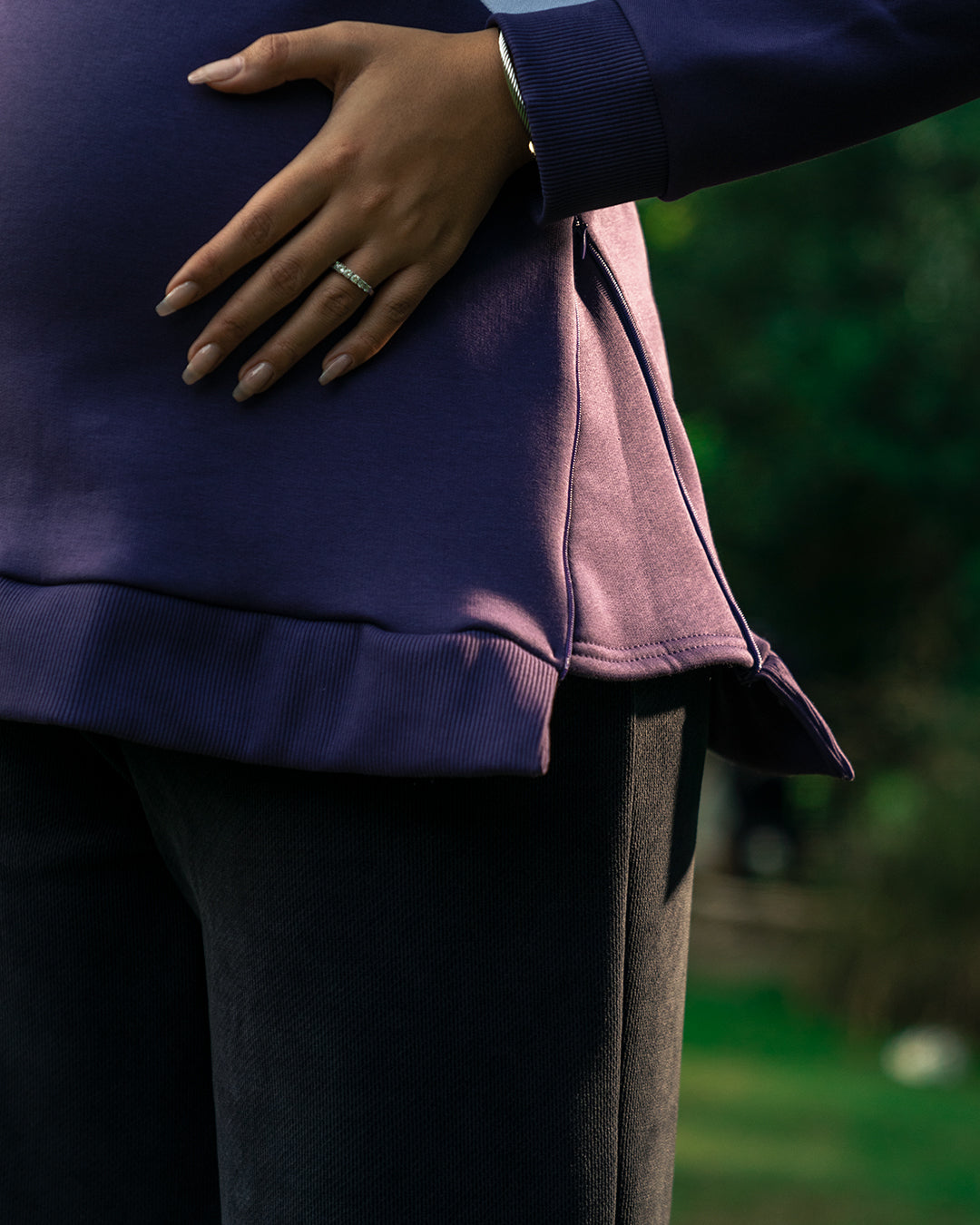 Nursing & Maternity High-Neck Sweatshirt