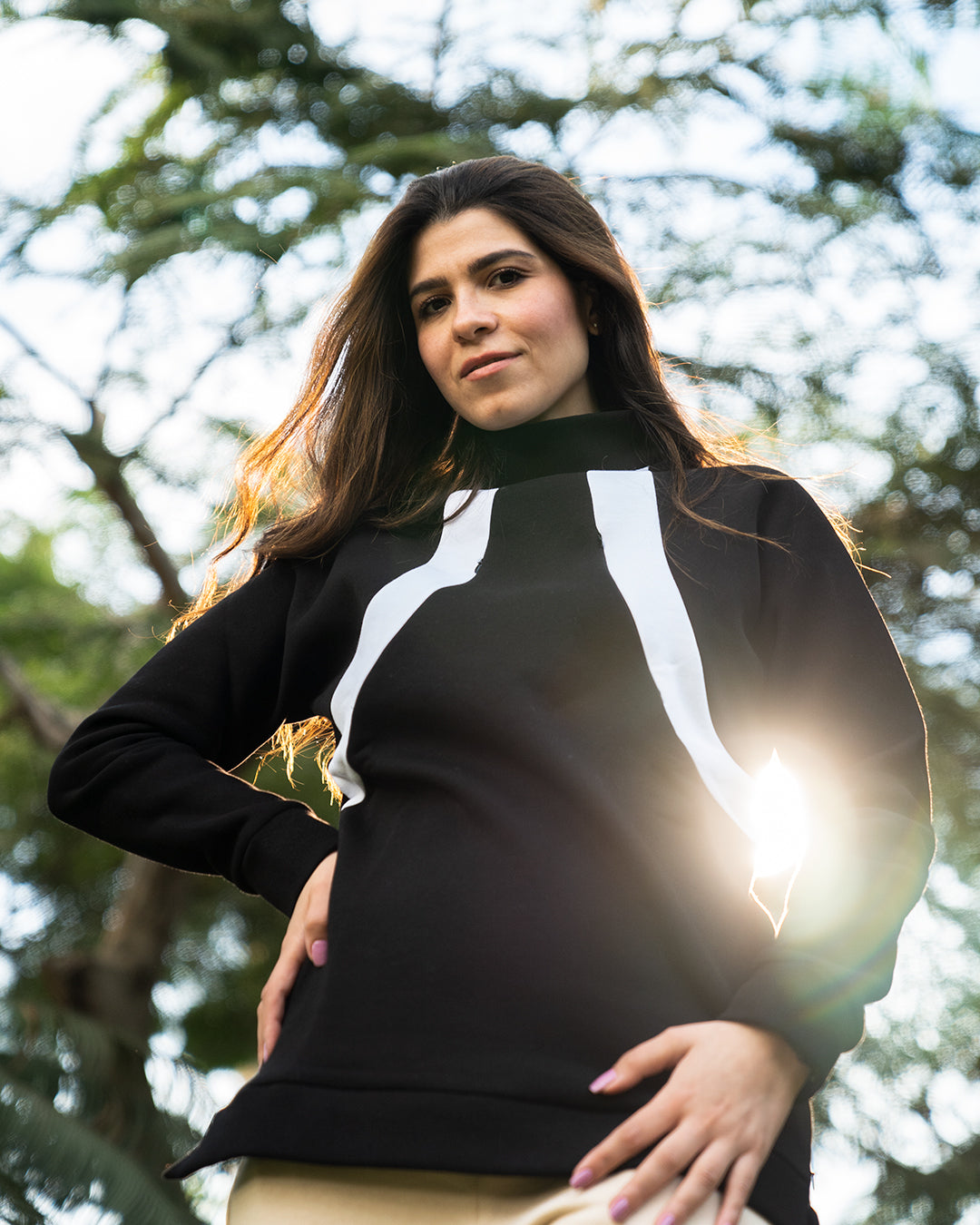 Nursing & Maternity High-Neck Sweatshirt