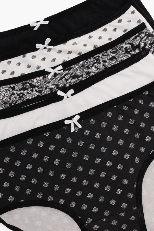 مجموعة من 5 سراويل داخلية ملونة