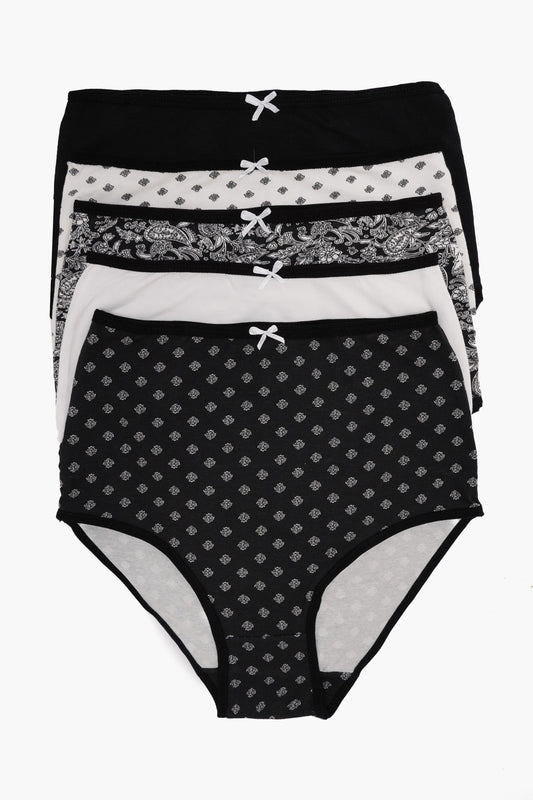 مجموعة من 5 سراويل داخلية كاملة ملونة