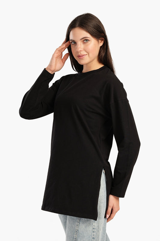 تي شيرت سادة بكتف منسدل