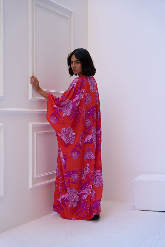 فستان بونشو مزهر