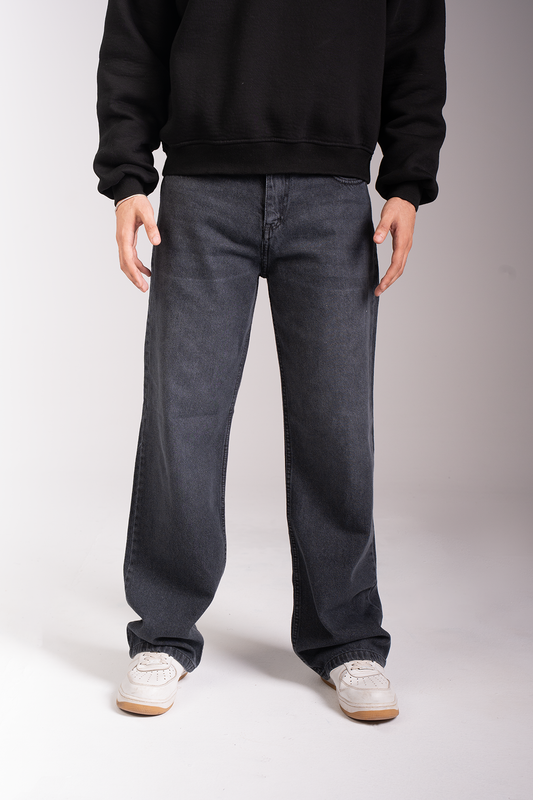 Wide Leg Jeans, Dark Gray