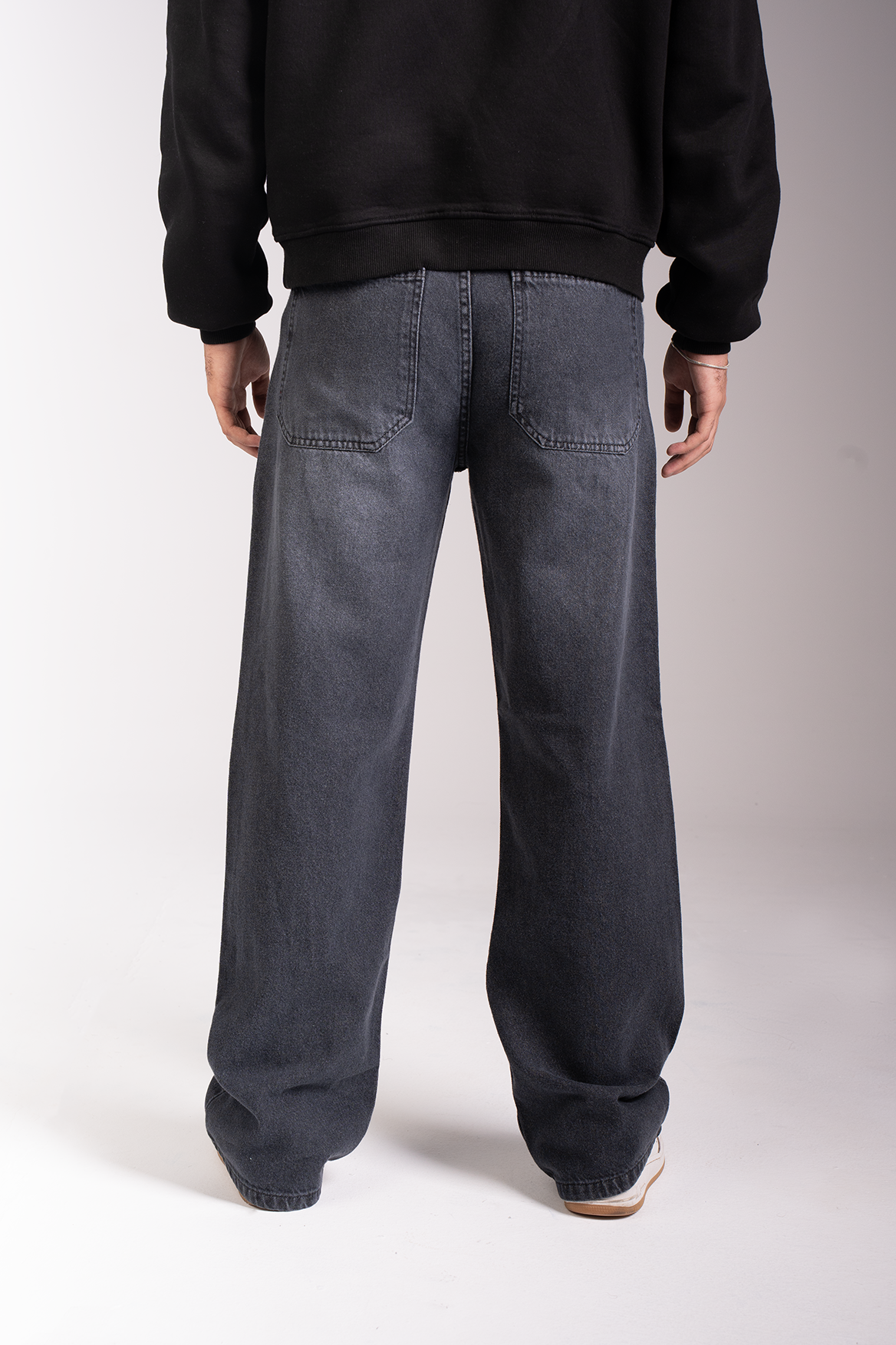 Wide Leg Jeans, Dark Gray