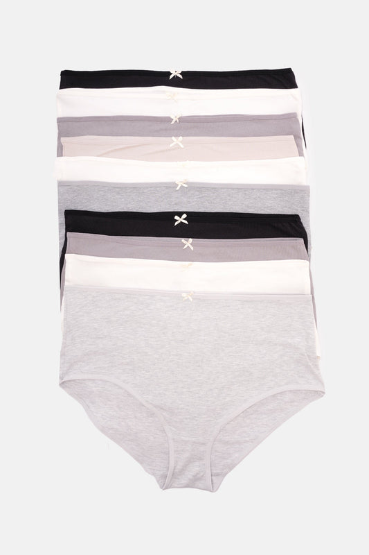 عبوة من 10 سراويل داخلية كاملة ملونة