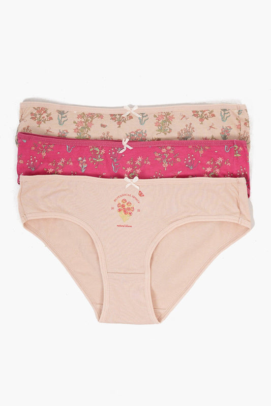 مجموعة من 3 سراويل بيكيني ملونة