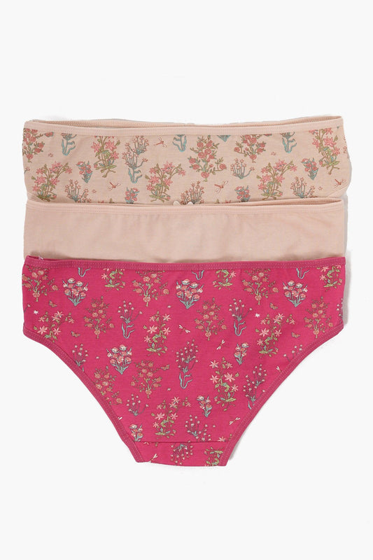 مجموعة من 3 سراويل بيكيني ملونة