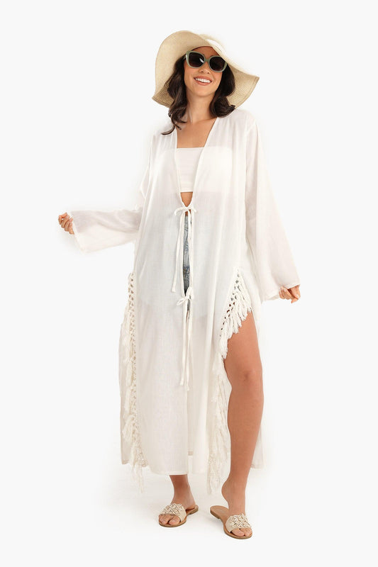 Beachwear Kimono with Fringes - Carina - ??’????????ñ??�ÿ??ƒ?ÿ????