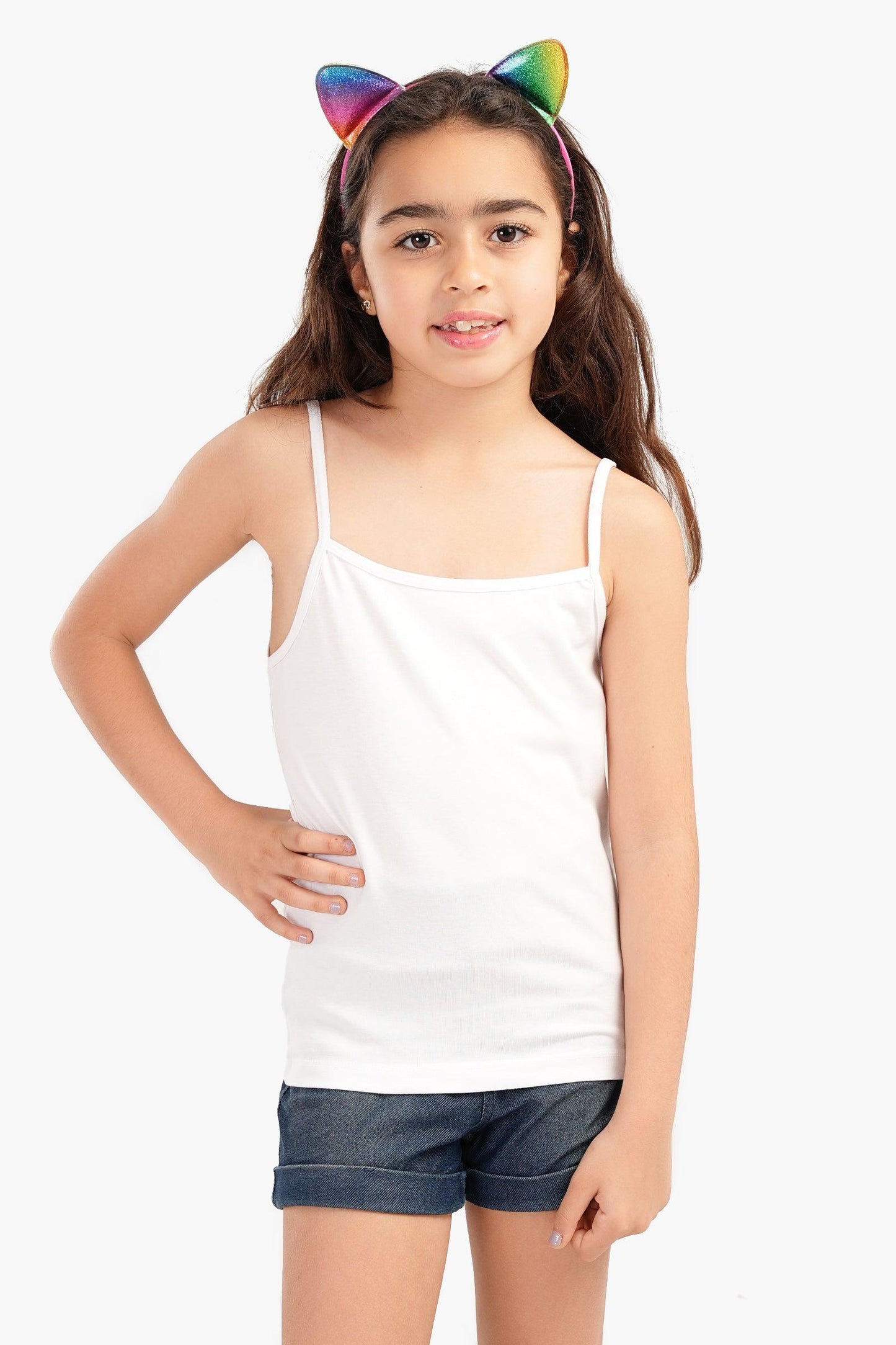 Pack of 3 White Cami Tops for Teen Girls