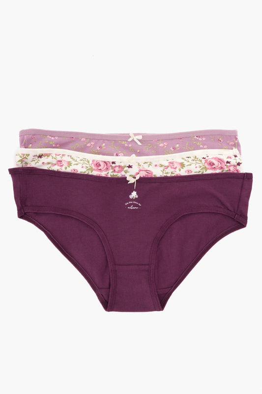 مجموعة من 3 سراويل بيكيني ملونة