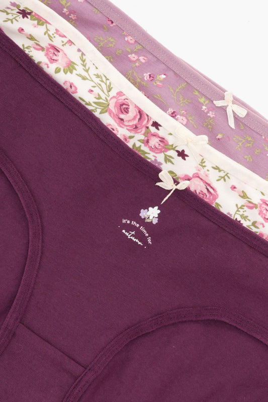 مجموعة من 3 سراويل بيكيني ملونة