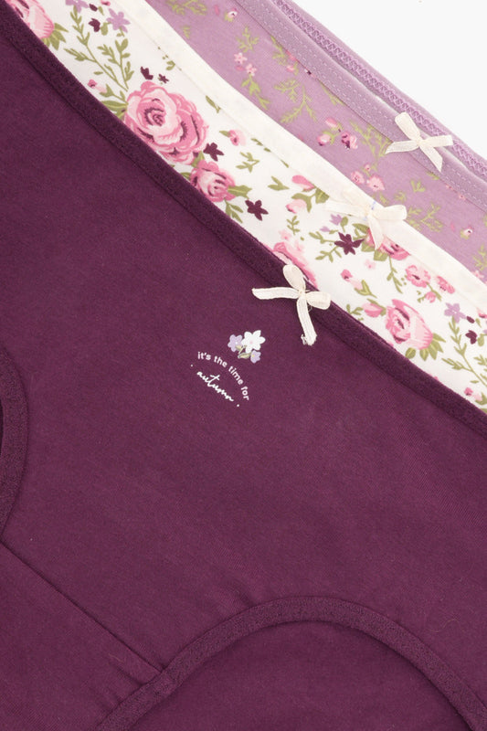 مجموعة من 3 سراويل داخلية ملونة