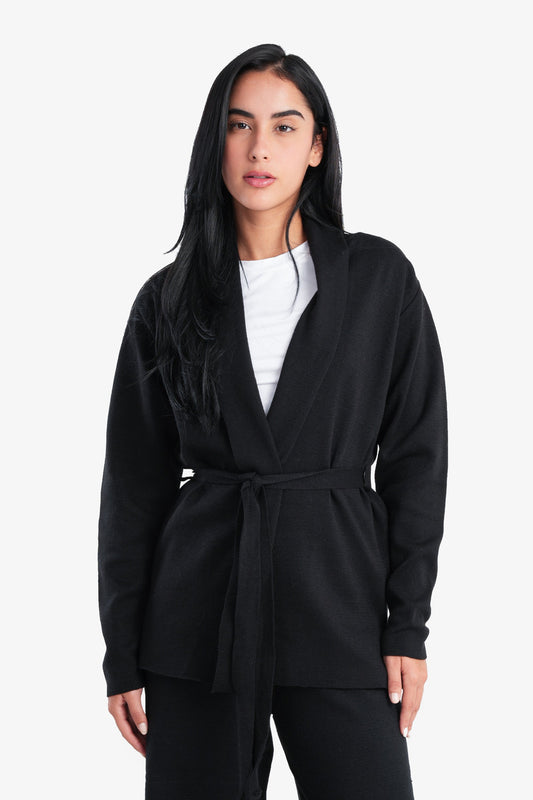 كارديجان صالة مع ياقة مطوية