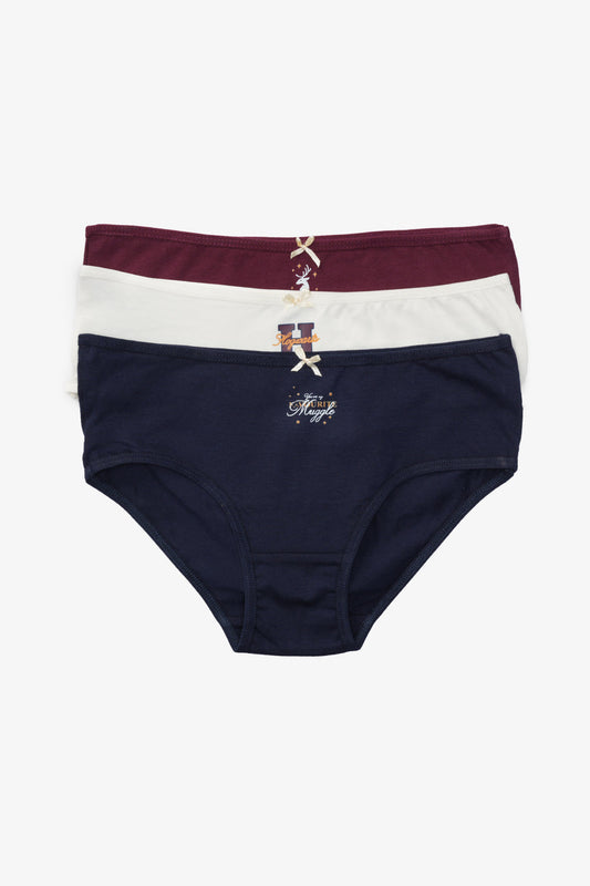 مجموعة من 3 سراويل داخلية ملونة