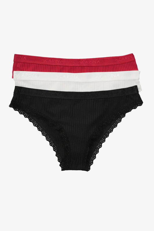 مجموعة من 3 سراويل بيكيني ملونة