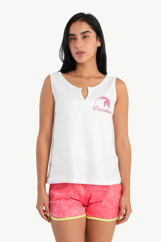 طقم بيجامة مع شورت تاي داي