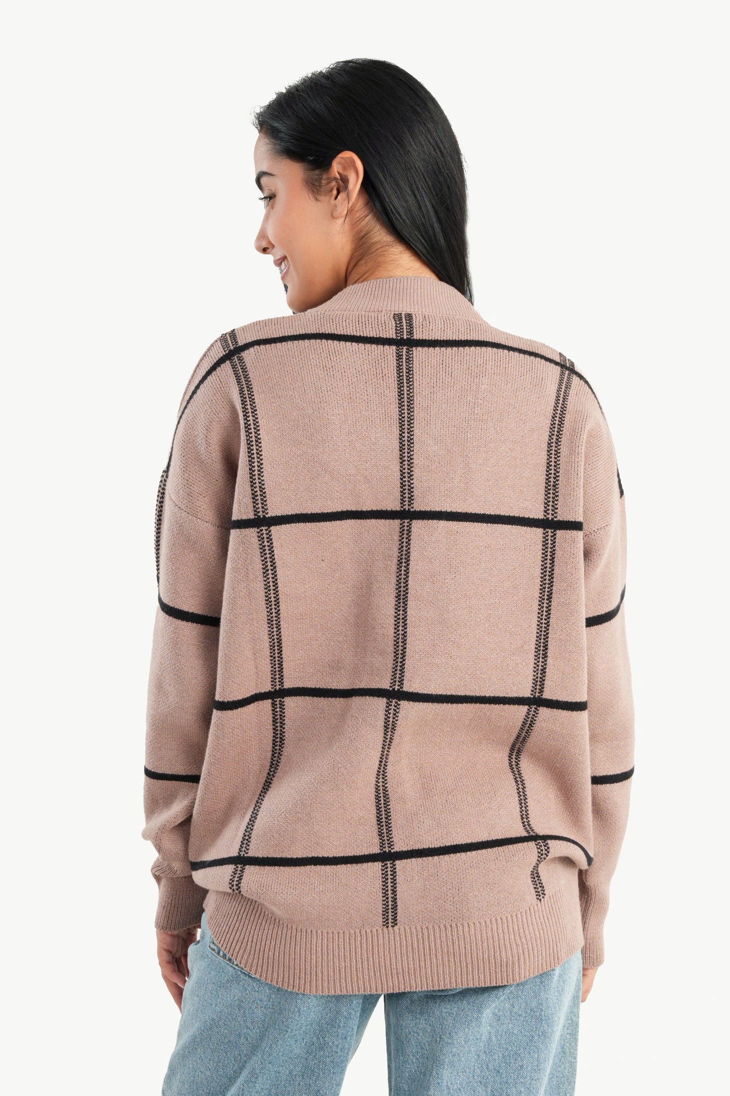 Cardigan With Square Pattern