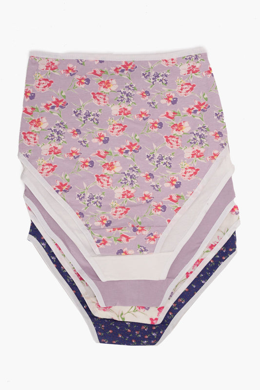 مجموعة من 5 سراويل داخلية كاملة ملونة