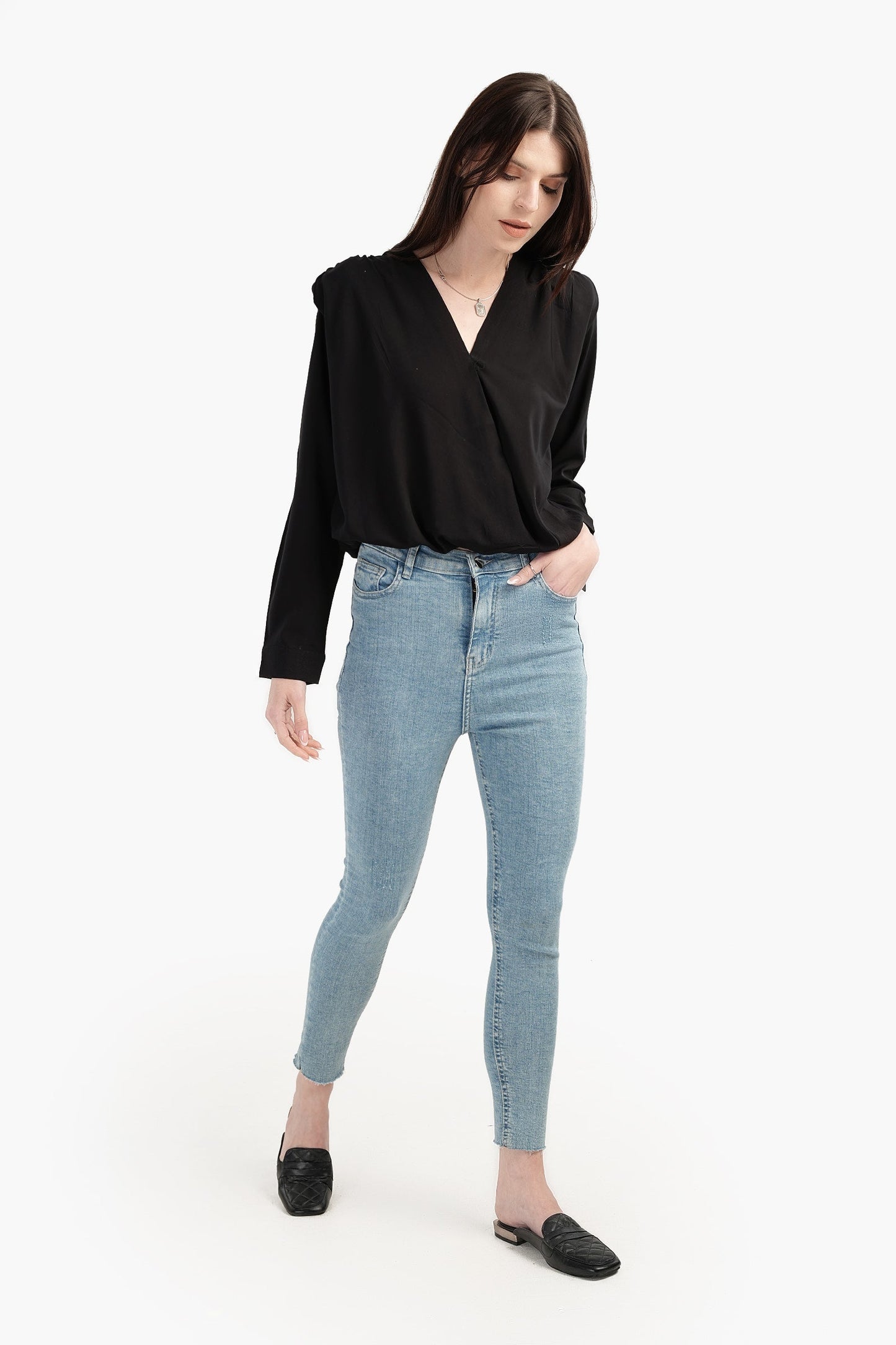 Tencel V-Neck Blouse