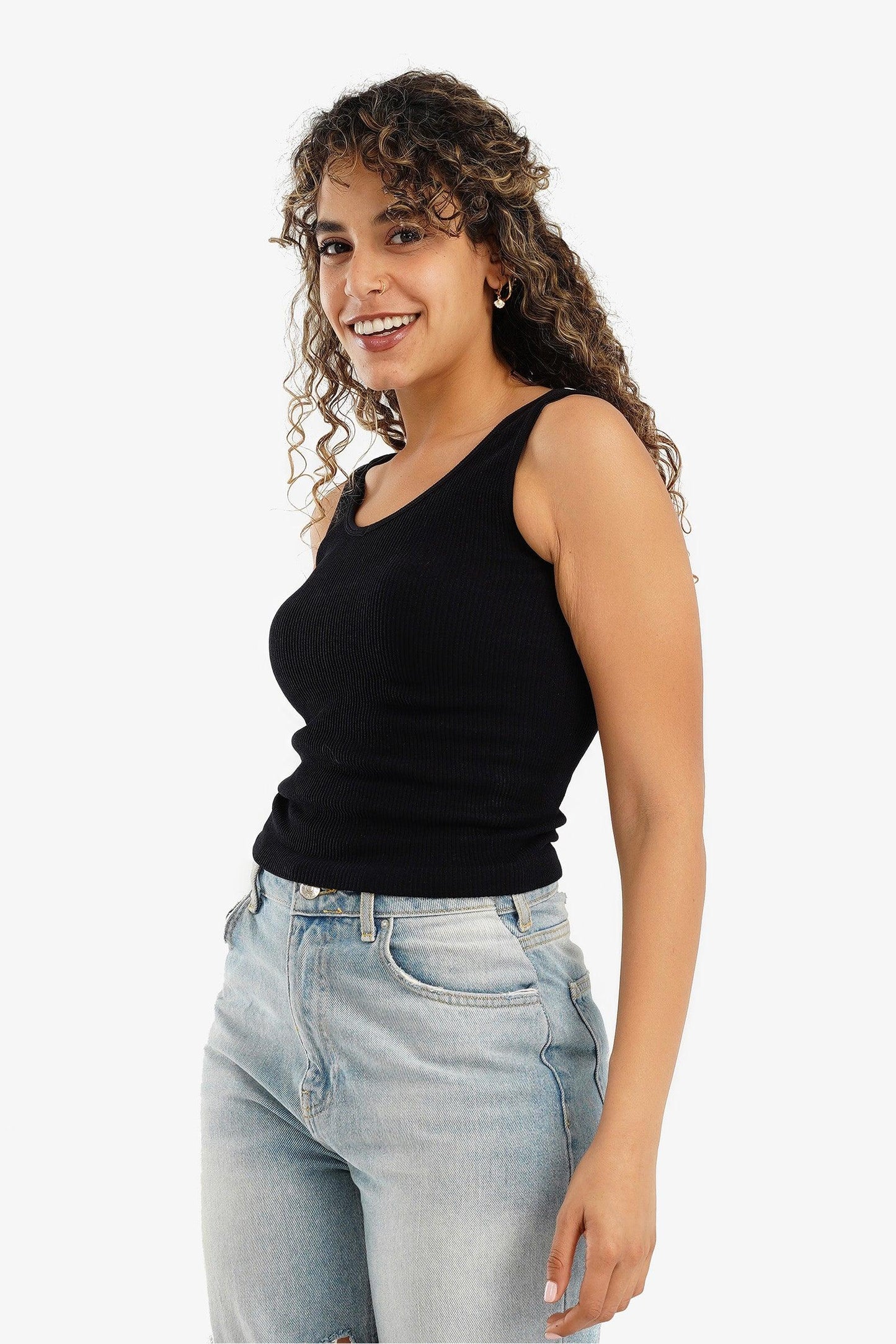 Square Back Ribbed Top - Carina - ??’????????ñ??�ÿ??ƒ?ÿ????