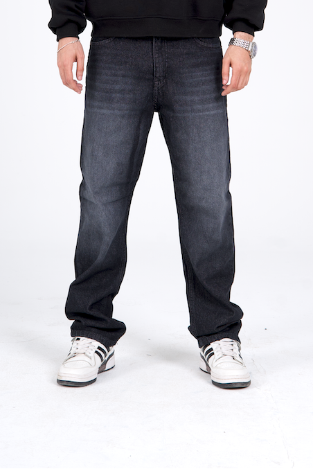 Regular Fit Denim Pants - Washed Black