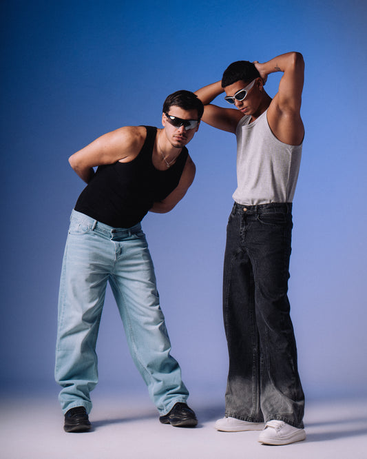 Light Sky Blue washed Wide Leg Jeans