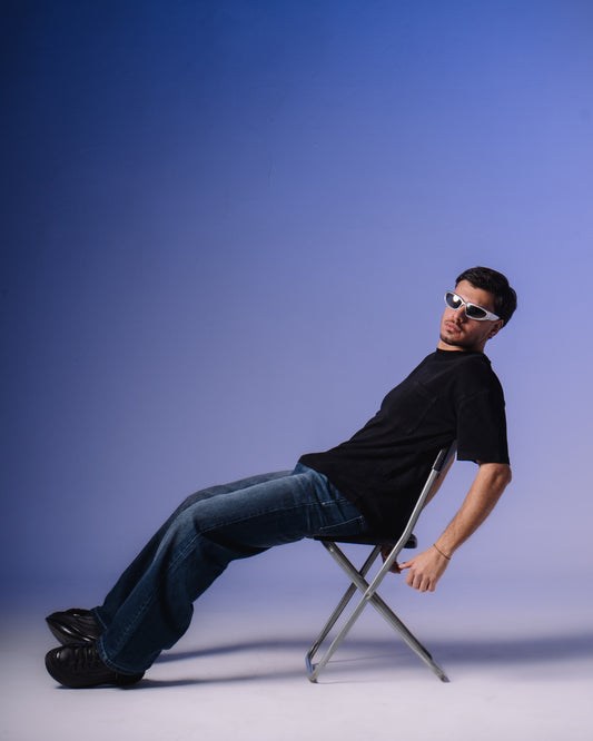 Blue washed Wide Leg Jeans