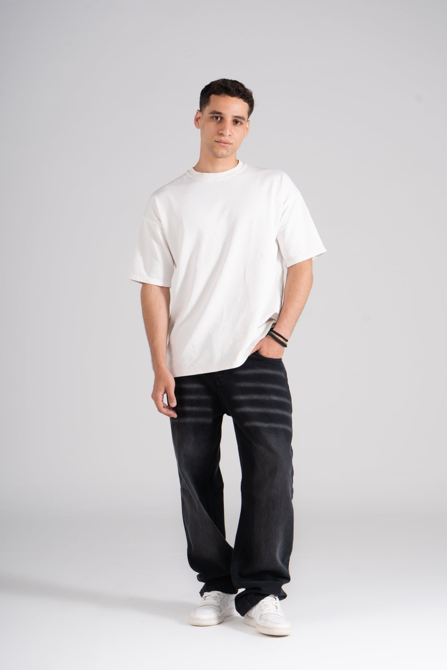 Faded Gray Baggy Fit Jeans
