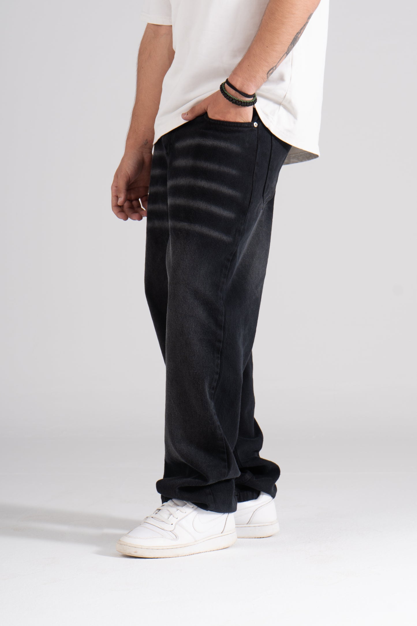 Faded Gray Baggy Fit Jeans