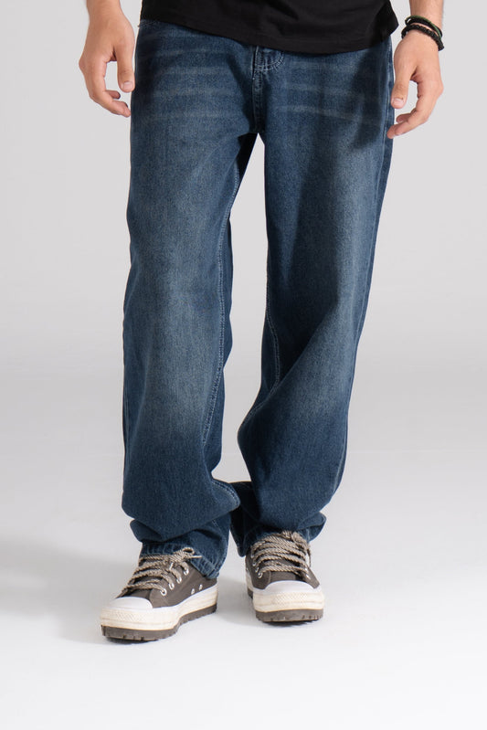 Blue Wash Baggy Fit Jeans