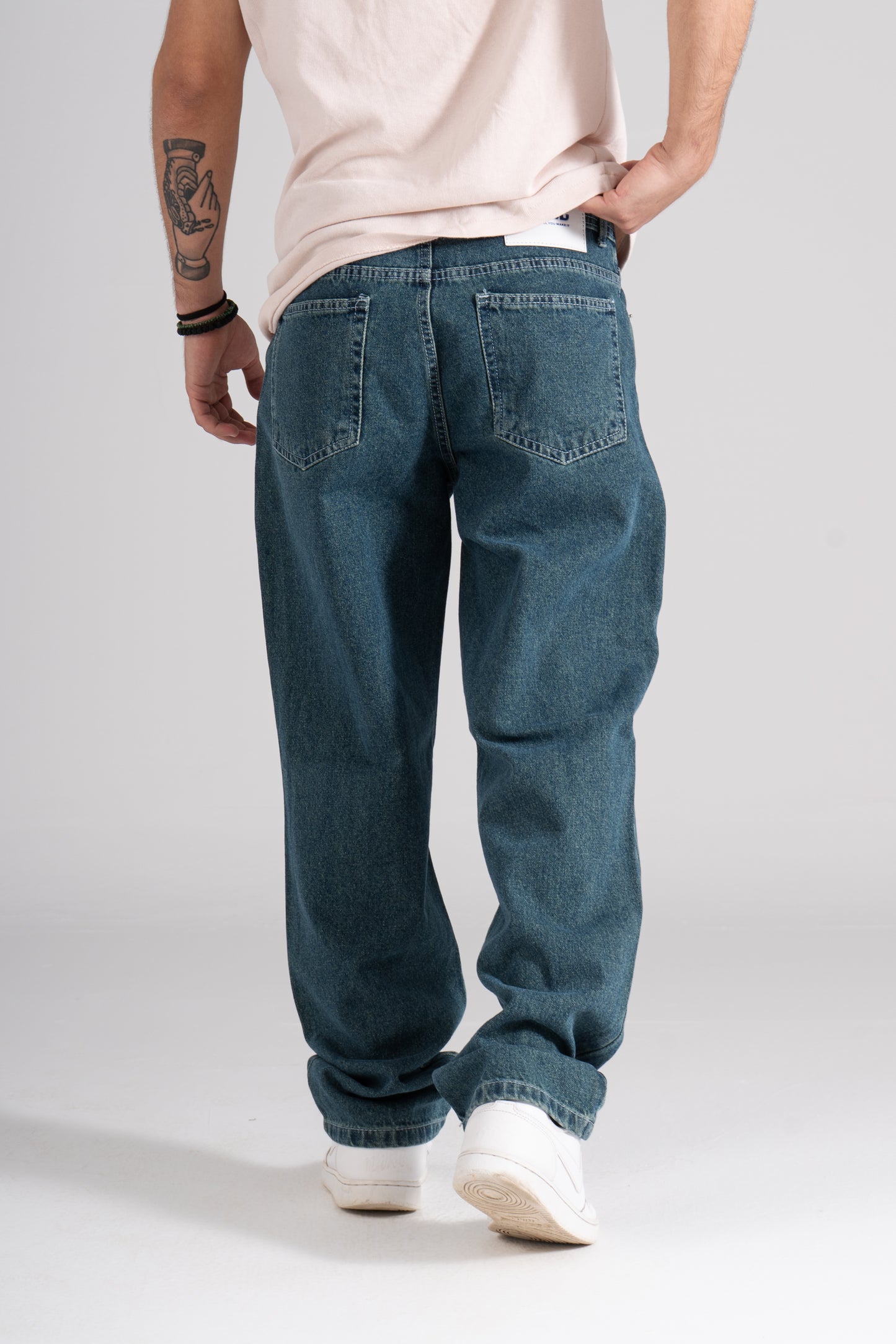Teal Green Baggy Fit Jeans