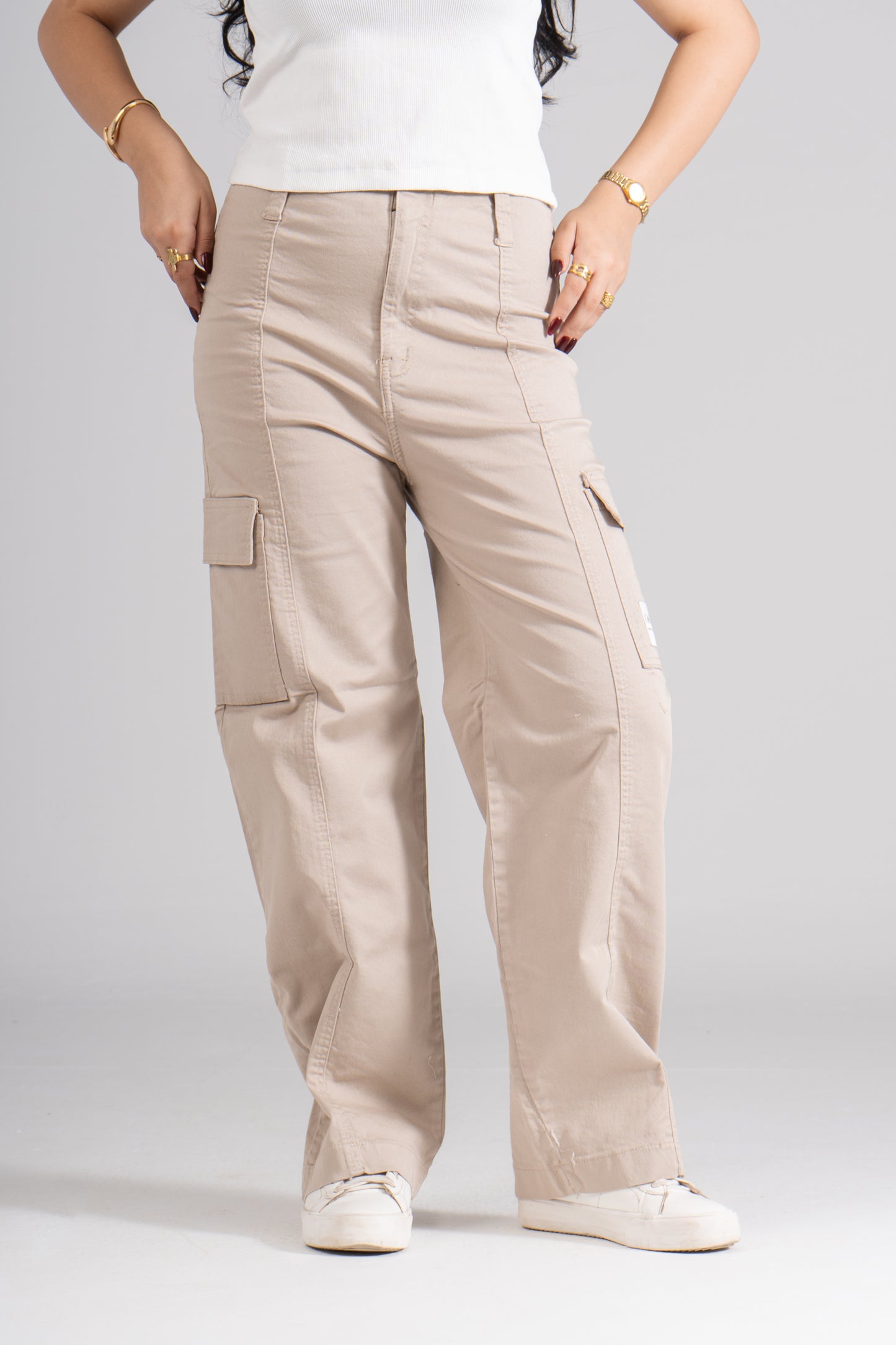 Beige Cargo Pants