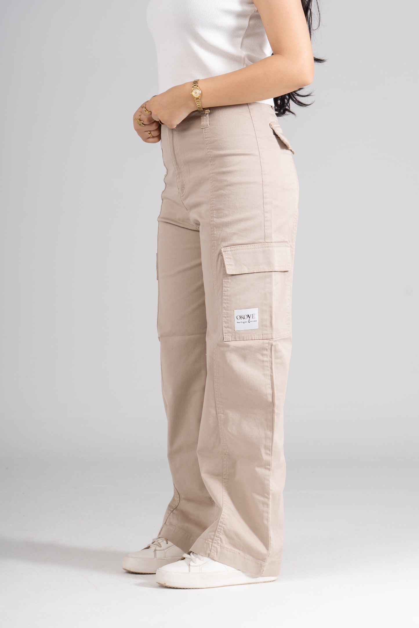 Beige Cargo Pants