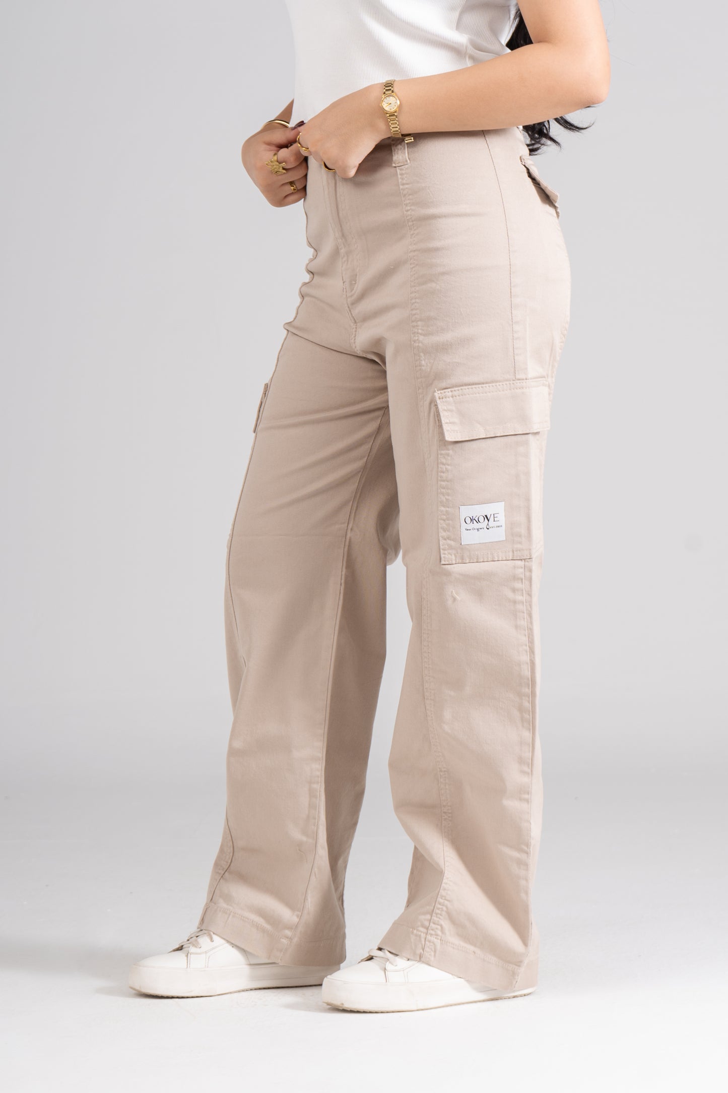 Beige Cargo Pants