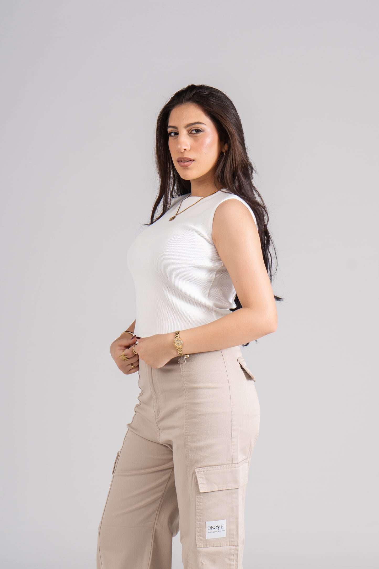 Beige Cargo Pants