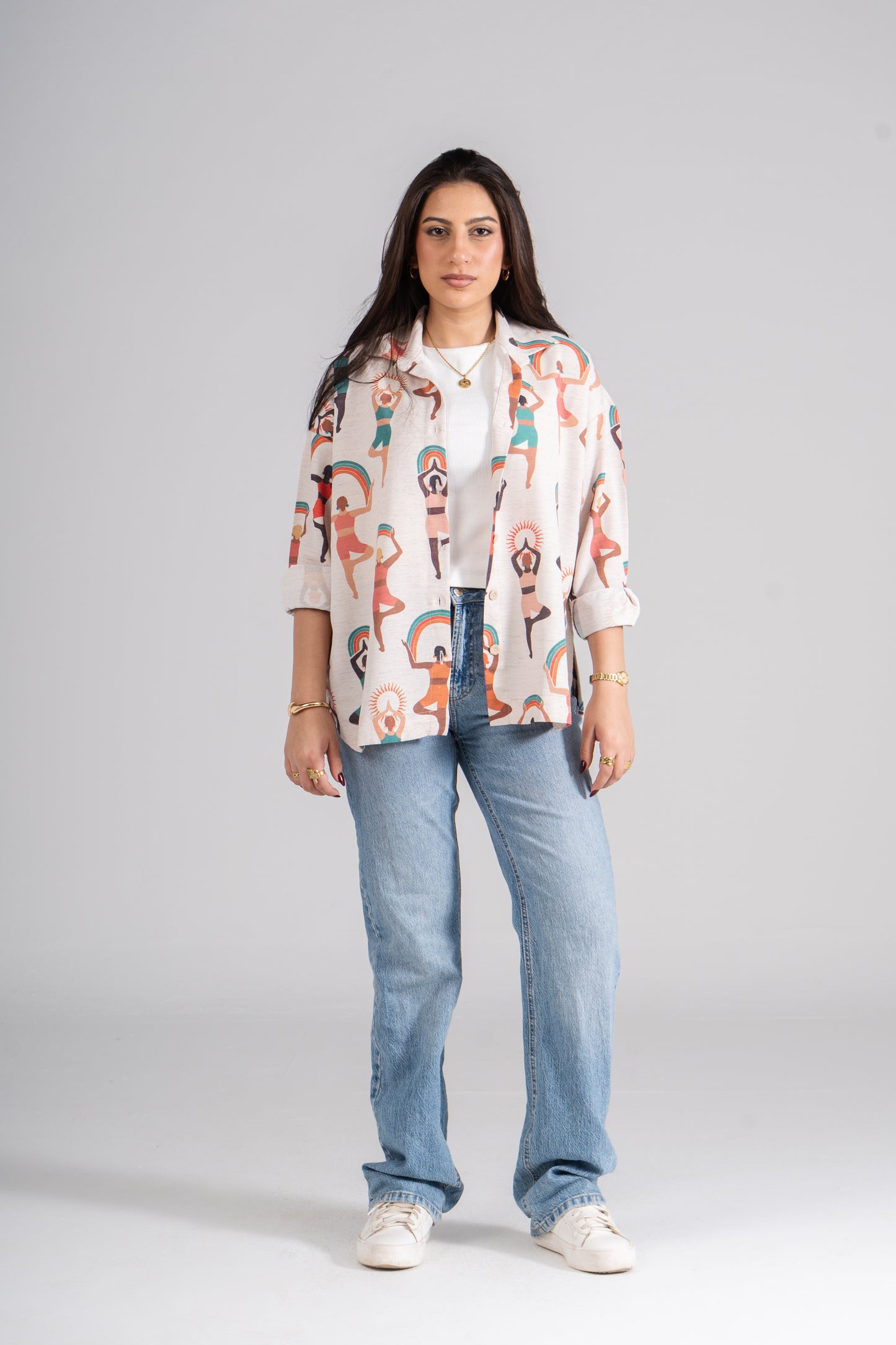 Printed Long Sleeves Turkish Linen Shirt