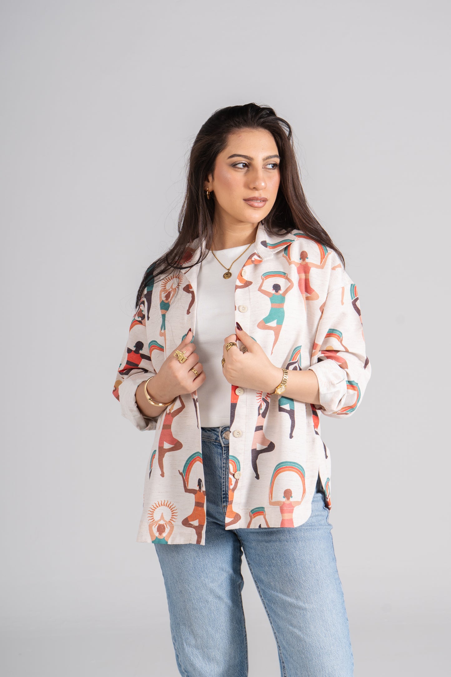 Printed Long Sleeves Turkish Linen Shirt