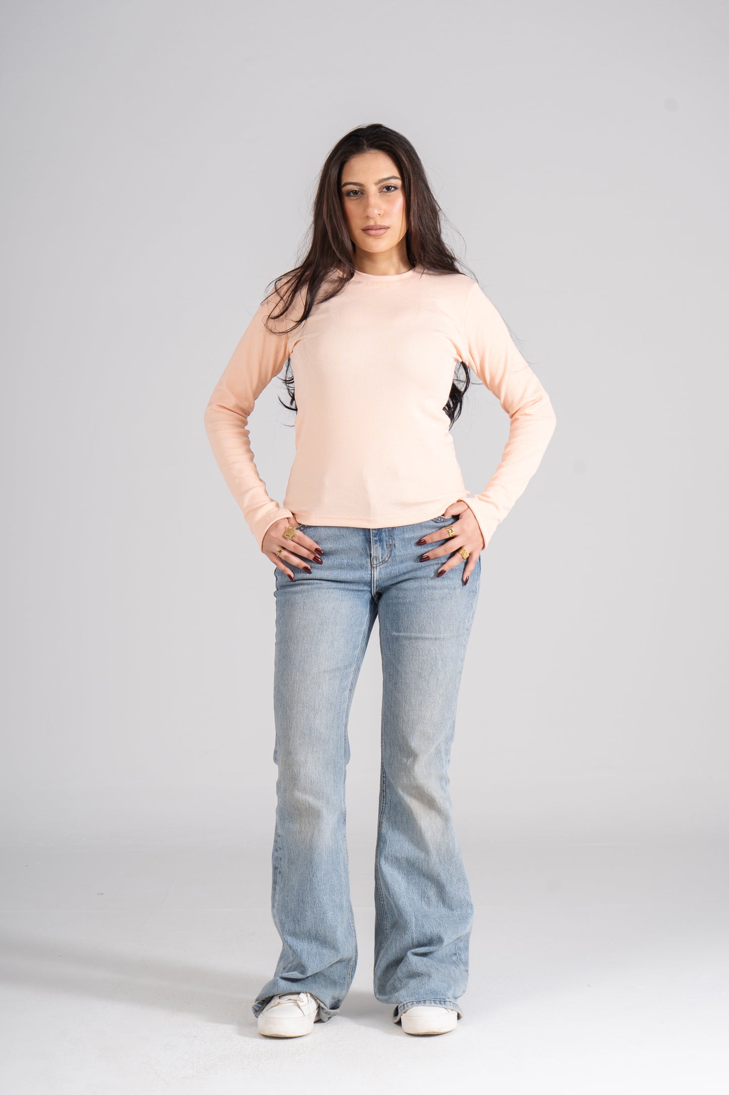 Simon Ribbed Top With Bracelet Slit