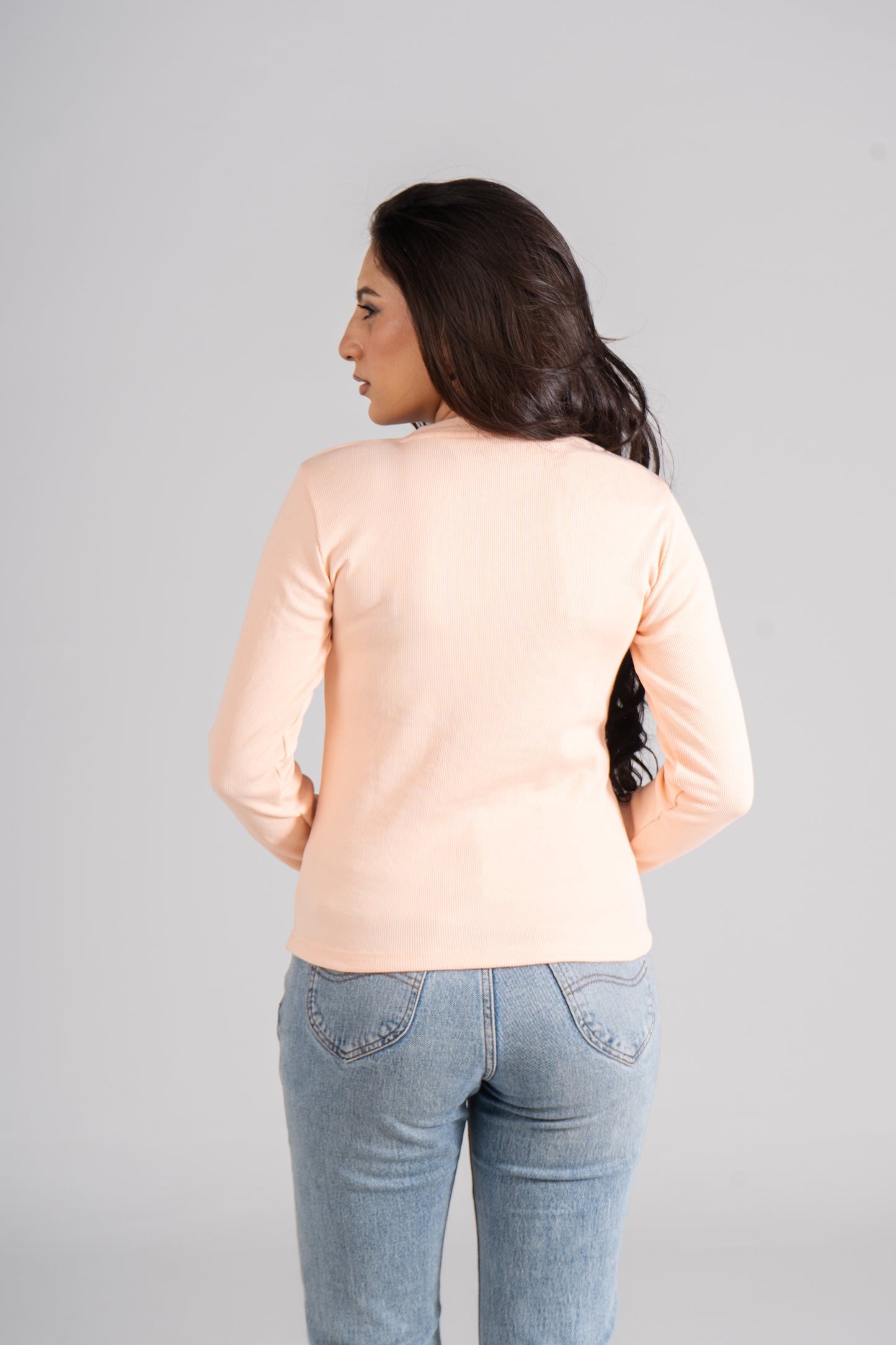 Simon Ribbed Top With Bracelet Slit
