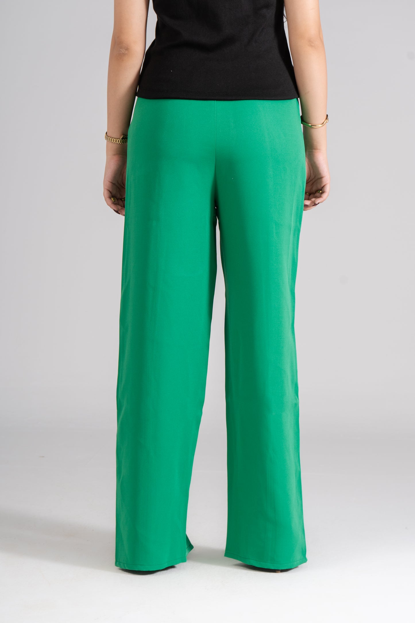 Green Front Slits Pants