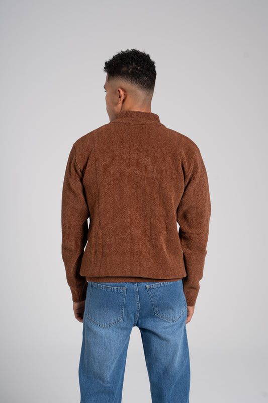 Ribbed Half Zipper Pullover - بلوفر مضلع بنصف سحاب