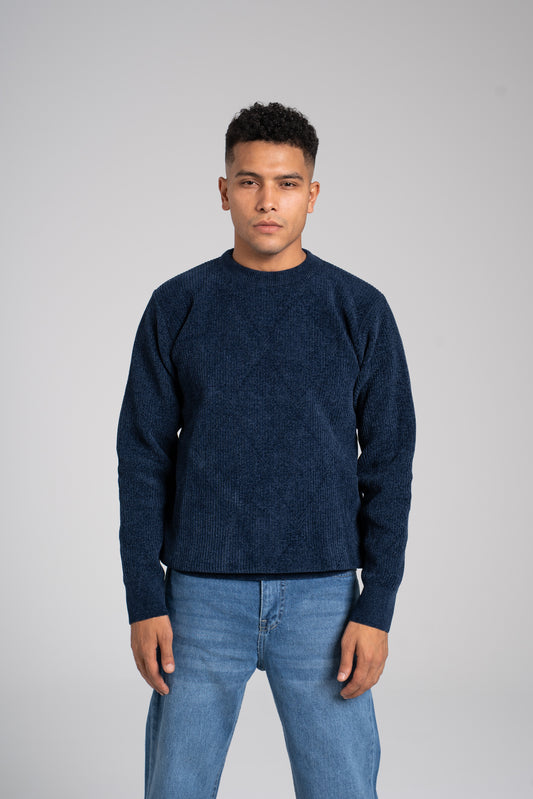 Ribbed Crew Neck Pullover - بلوفر مضلع برقبة دائرية