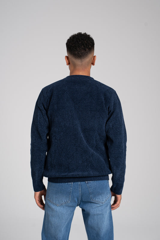 Ribbed Crew Neck Pullover - بلوفر مضلع برقبة دائرية