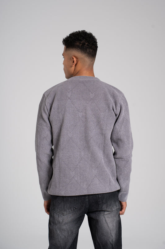Ribbed Crew Neck Pullover - بلوفر مضلع برقبة دائرية