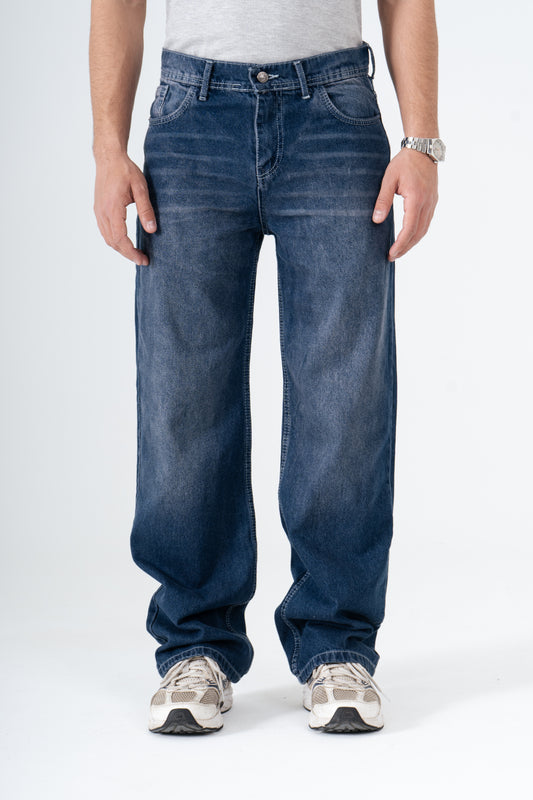 Blue washed Wide Leg Jeans