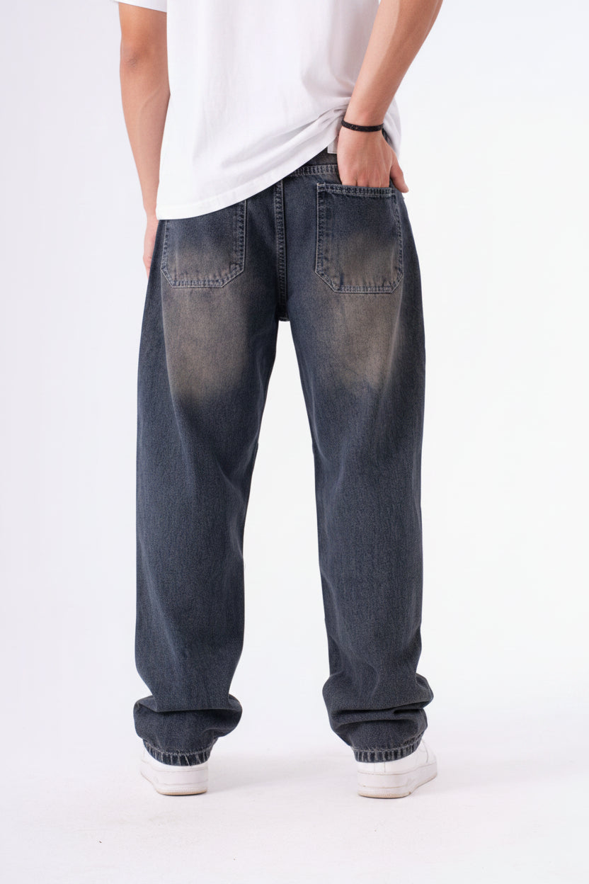 DUSTY BLUE BAGGY DENIM