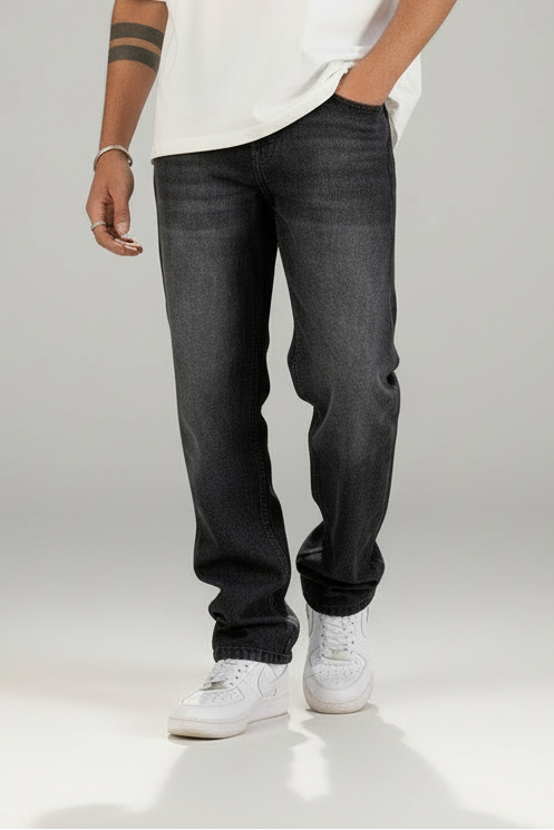 Faded Black Straight Leg Pants