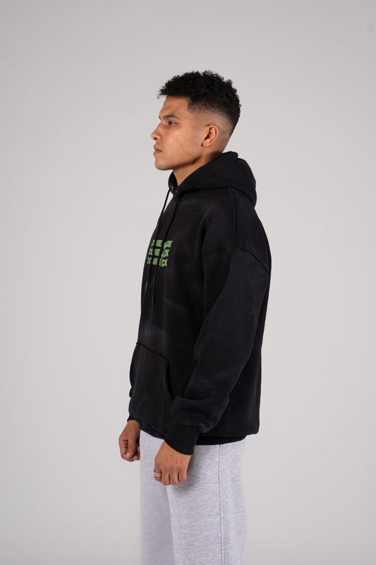 Black Tie Dye Melton Hoodie - هودي ميلتون بطبعة