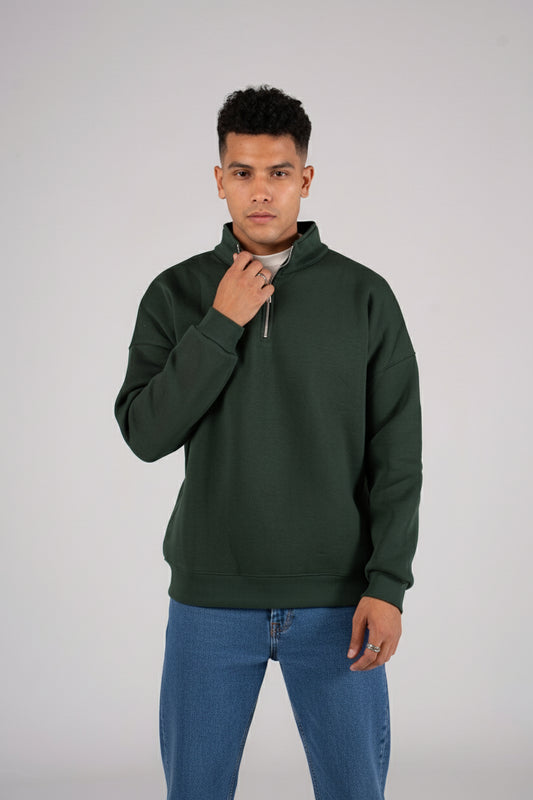 Zipper Melton Sweatshirt - سويت شيرت ميلتون بسحاب