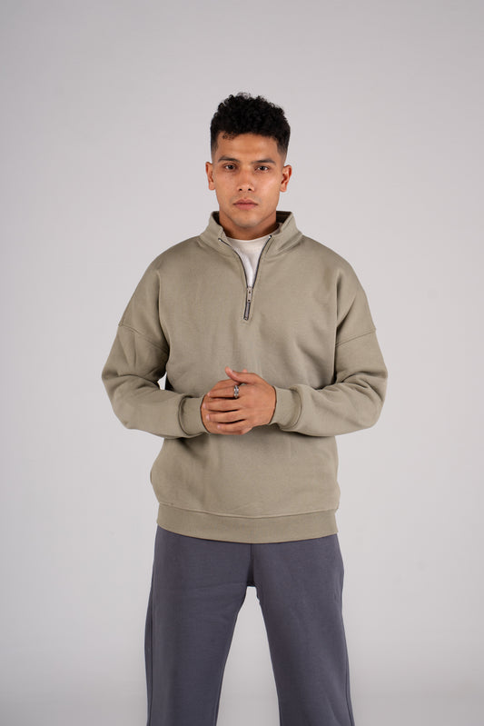 Zipper Melton Sweatshirt سويت شيرت مبطن ميلتون ربع سوسته